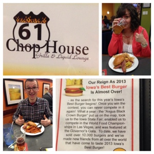Ahhh another installment on the blog - Nick and I's Burger and Beer Tour.  61 Chophouse was da bomb dot com!